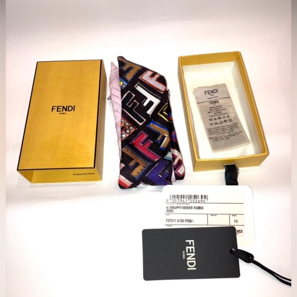 Fendi Fun Wrappy Silk 120 cm Bandeau Neck Scarf - Picture 4 of 4